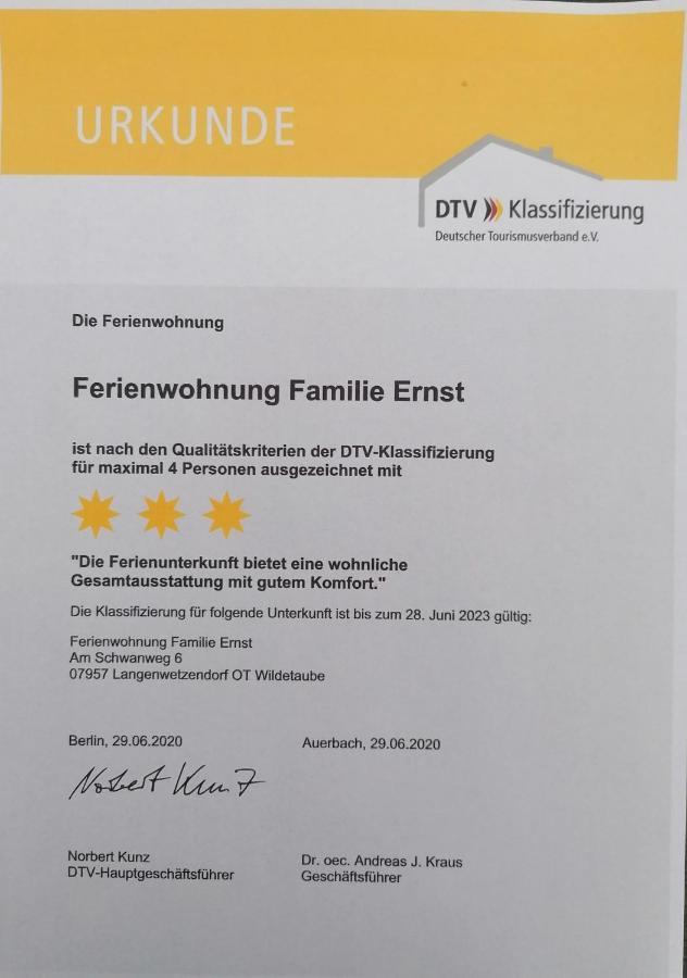 Ferienwohnung Familie Ernst Langenwetzendorf Exterior foto